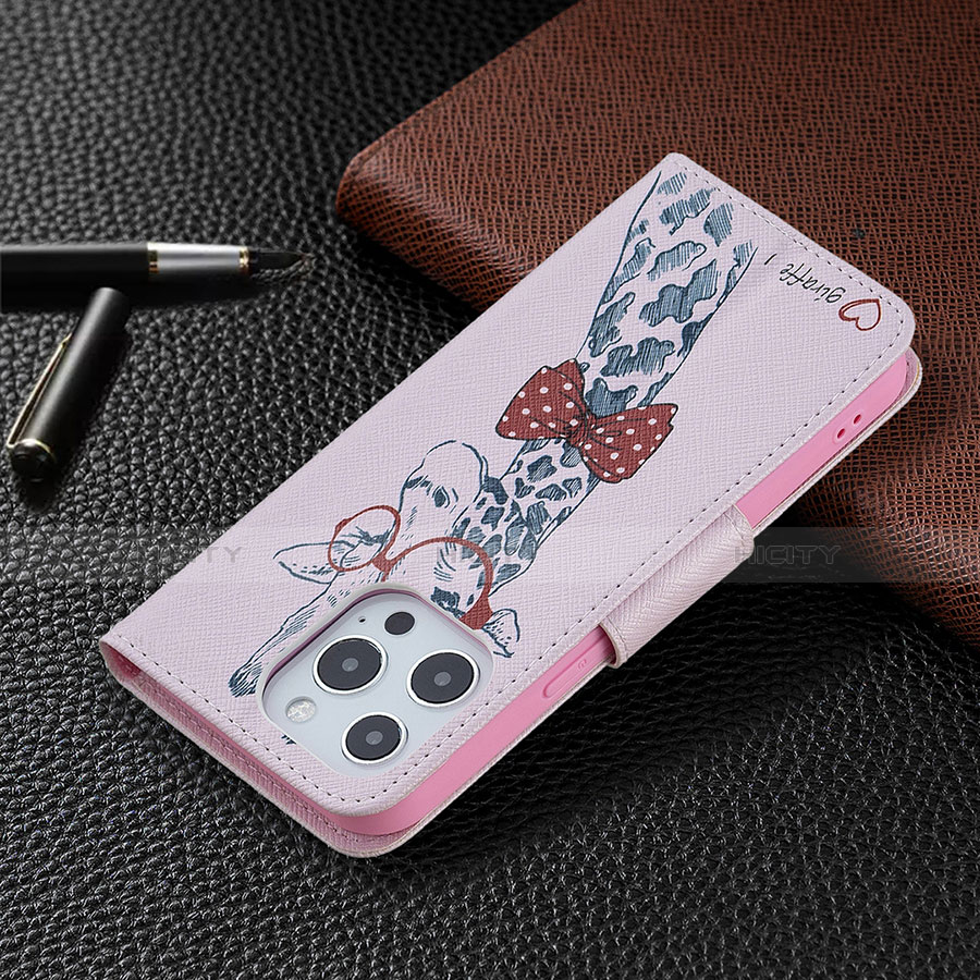 Coque Portefeuille Motif Fantaisie Livre Cuir Etui Clapet L02 pour Apple iPhone 13 Pro Max Noir Plus