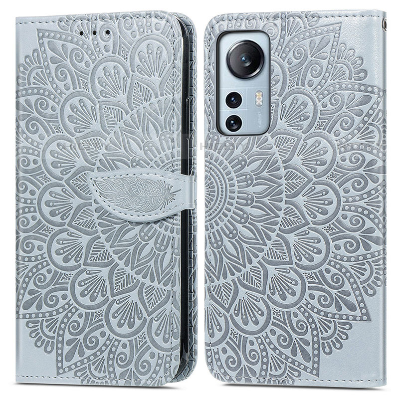 Coque Portefeuille Motif Fantaisie Livre Cuir Etui Clapet L02 pour Xiaomi Mi 12 Lite 5G Gris Plus