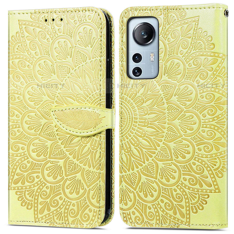 Coque Portefeuille Motif Fantaisie Livre Cuir Etui Clapet L02 pour Xiaomi Mi 12 Lite 5G Jaune Plus