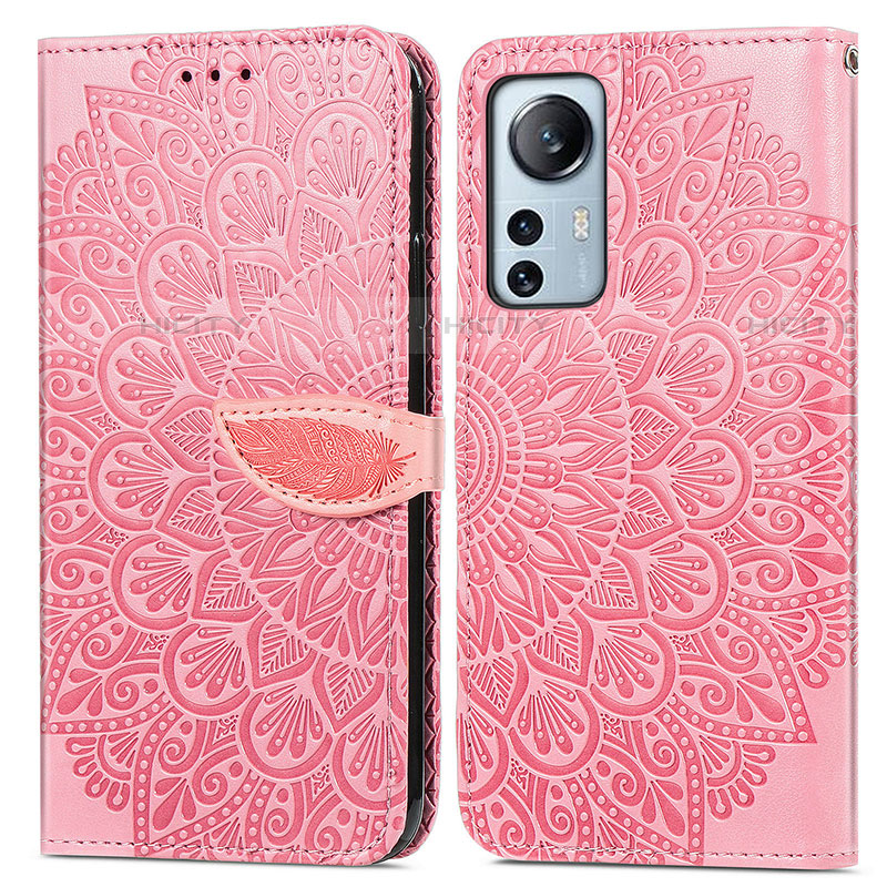 Coque Portefeuille Motif Fantaisie Livre Cuir Etui Clapet L02 pour Xiaomi Mi 12 Lite 5G Rose Plus