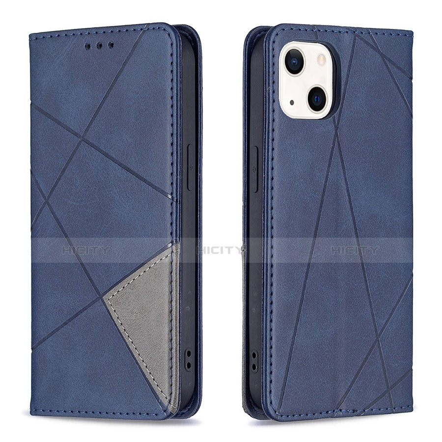 Coque Portefeuille Motif Fantaisie Livre Cuir Etui Clapet L04 pour Apple iPhone 13 Bleu Plus