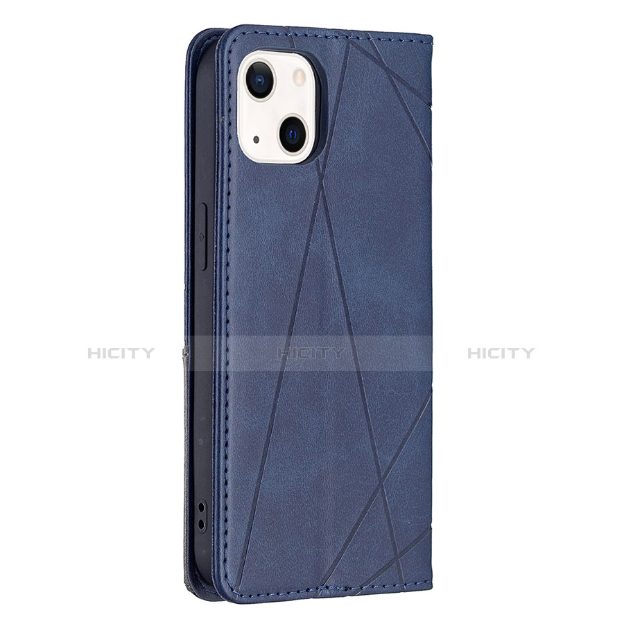 Coque Portefeuille Motif Fantaisie Livre Cuir Etui Clapet L04 pour Apple iPhone 13 Bleu Plus