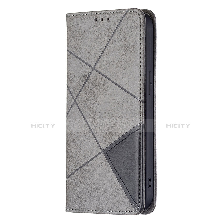 Coque Portefeuille Motif Fantaisie Livre Cuir Etui Clapet L04 pour Apple iPhone 13 Gris Plus