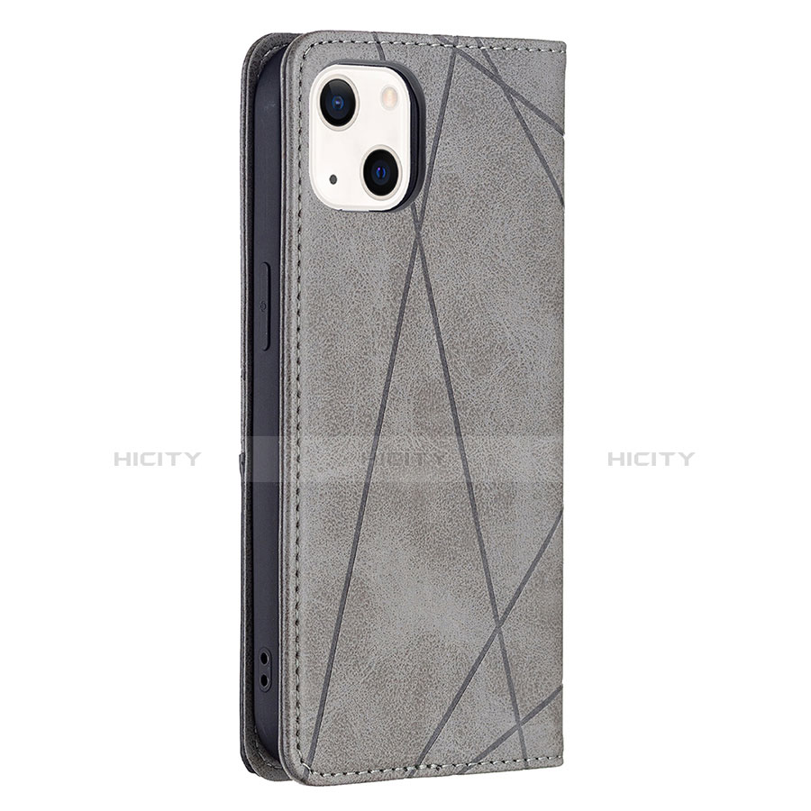 Coque Portefeuille Motif Fantaisie Livre Cuir Etui Clapet L04 pour Apple iPhone 13 Gris Plus