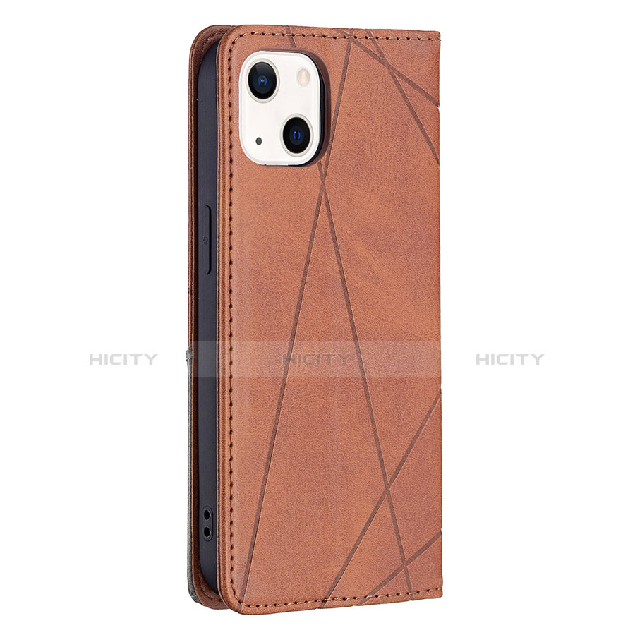 Coque Portefeuille Motif Fantaisie Livre Cuir Etui Clapet L04 pour Apple iPhone 13 Marron Plus