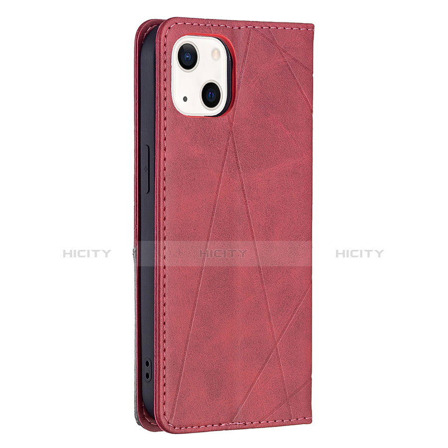 Coque Portefeuille Motif Fantaisie Livre Cuir Etui Clapet L04 pour Apple iPhone 13 Mini Rouge Plus