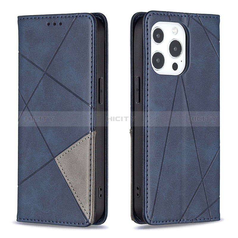 Coque Portefeuille Motif Fantaisie Livre Cuir Etui Clapet L04 pour Apple iPhone 14 Pro Bleu Plus