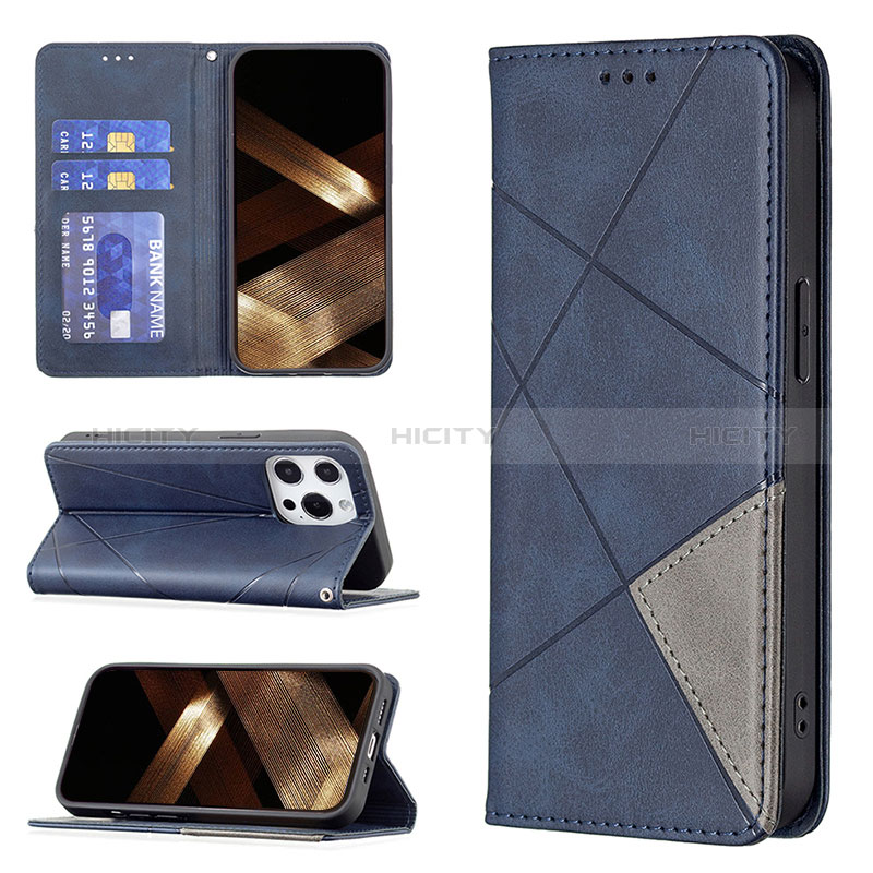 Coque Portefeuille Motif Fantaisie Livre Cuir Etui Clapet L04 pour Apple iPhone 14 Pro Bleu Plus