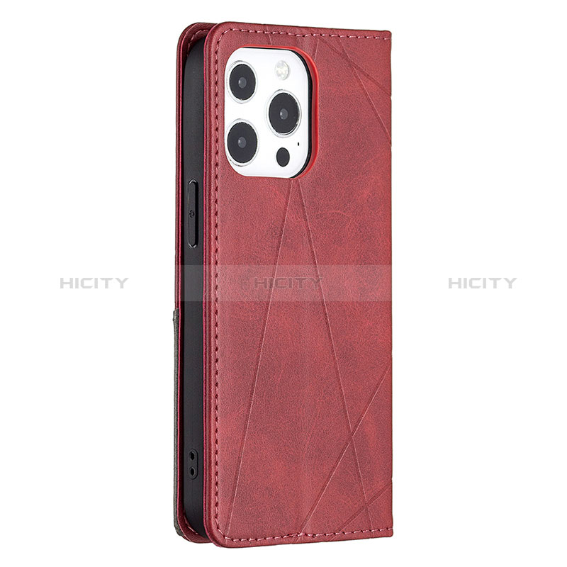 Coque Portefeuille Motif Fantaisie Livre Cuir Etui Clapet L04 pour Apple iPhone 14 Pro Max Rouge Plus