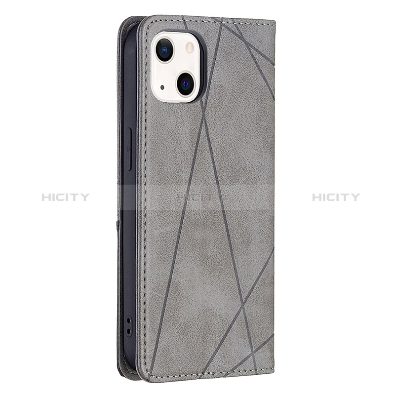 Coque Portefeuille Motif Fantaisie Livre Cuir Etui Clapet L04 pour Apple iPhone 15 Gris Plus