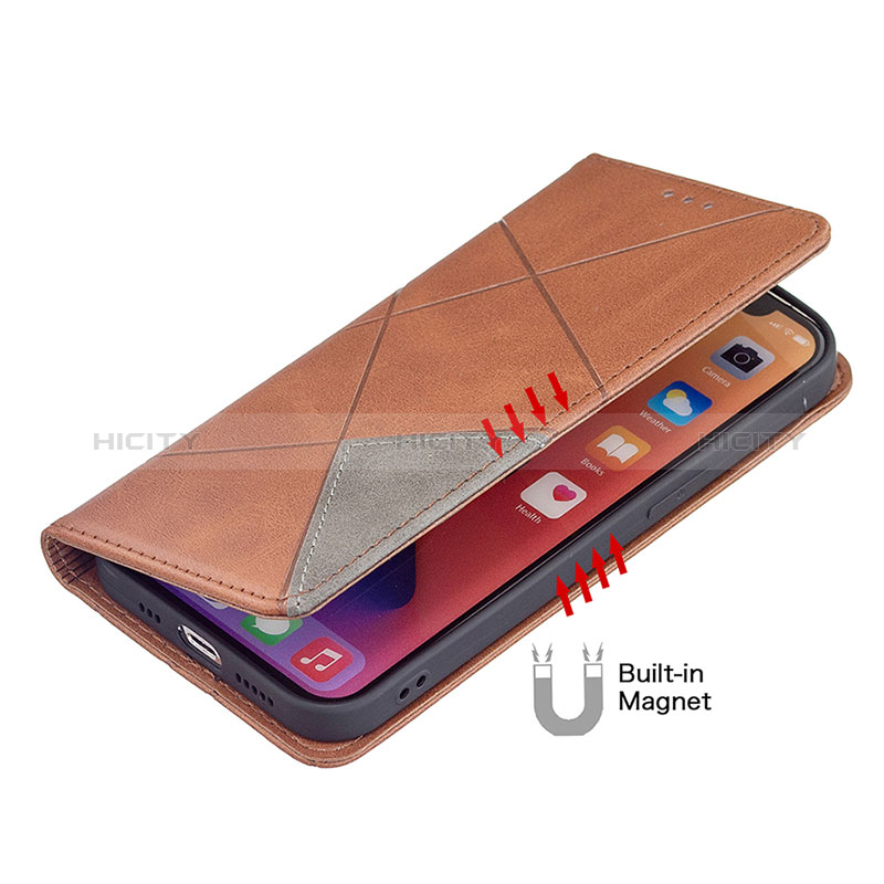 Coque Portefeuille Motif Fantaisie Livre Cuir Etui Clapet L04 pour Apple iPhone 15 Marron Plus