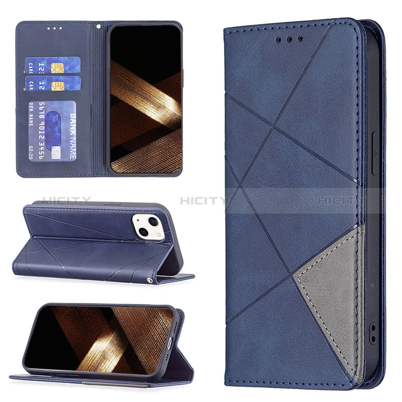 Coque Portefeuille Motif Fantaisie Livre Cuir Etui Clapet L04 pour Apple iPhone 15 Plus Bleu Plus