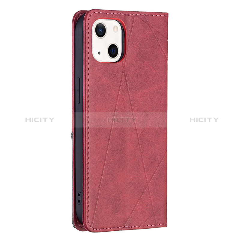 Coque Portefeuille Motif Fantaisie Livre Cuir Etui Clapet L04 pour Apple iPhone 15 Plus Rouge Plus