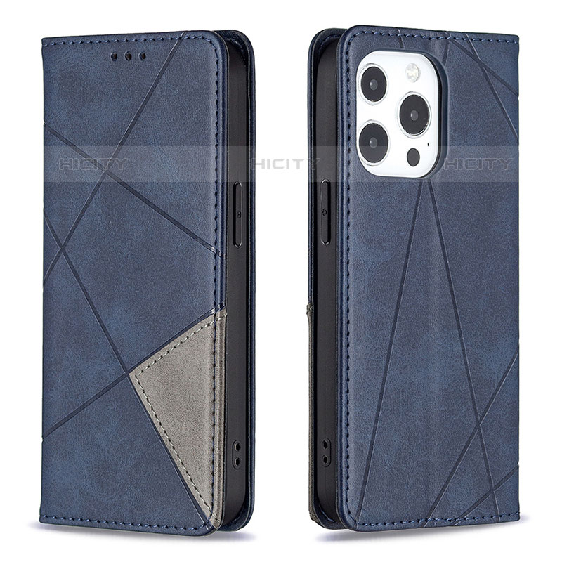 Coque Portefeuille Motif Fantaisie Livre Cuir Etui Clapet L04 pour Apple iPhone 15 Pro Bleu Plus