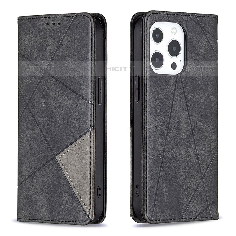 Coque Portefeuille Motif Fantaisie Livre Cuir Etui Clapet L04 pour Apple iPhone 15 Pro Noir Plus