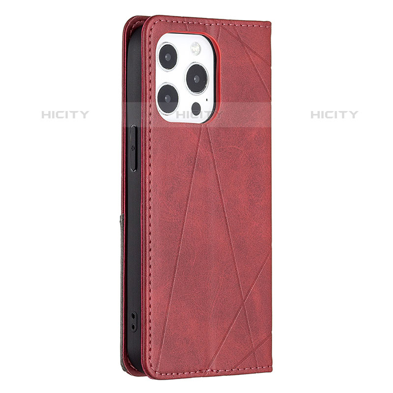 Coque Portefeuille Motif Fantaisie Livre Cuir Etui Clapet L04 pour Apple iPhone 15 Pro Rouge Plus