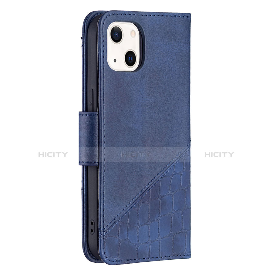 Coque Portefeuille Motif Fantaisie Livre Cuir Etui Clapet L05 pour Apple iPhone 13 Bleu Plus