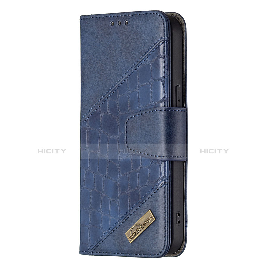 Coque Portefeuille Motif Fantaisie Livre Cuir Etui Clapet L05 pour Apple iPhone 13 Pro Bleu Plus