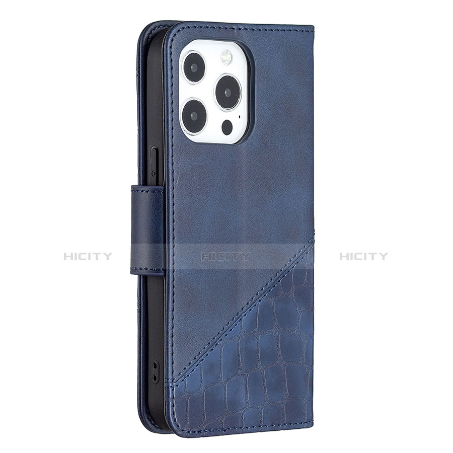 Coque Portefeuille Motif Fantaisie Livre Cuir Etui Clapet L05 pour Apple iPhone 13 Pro Bleu Plus