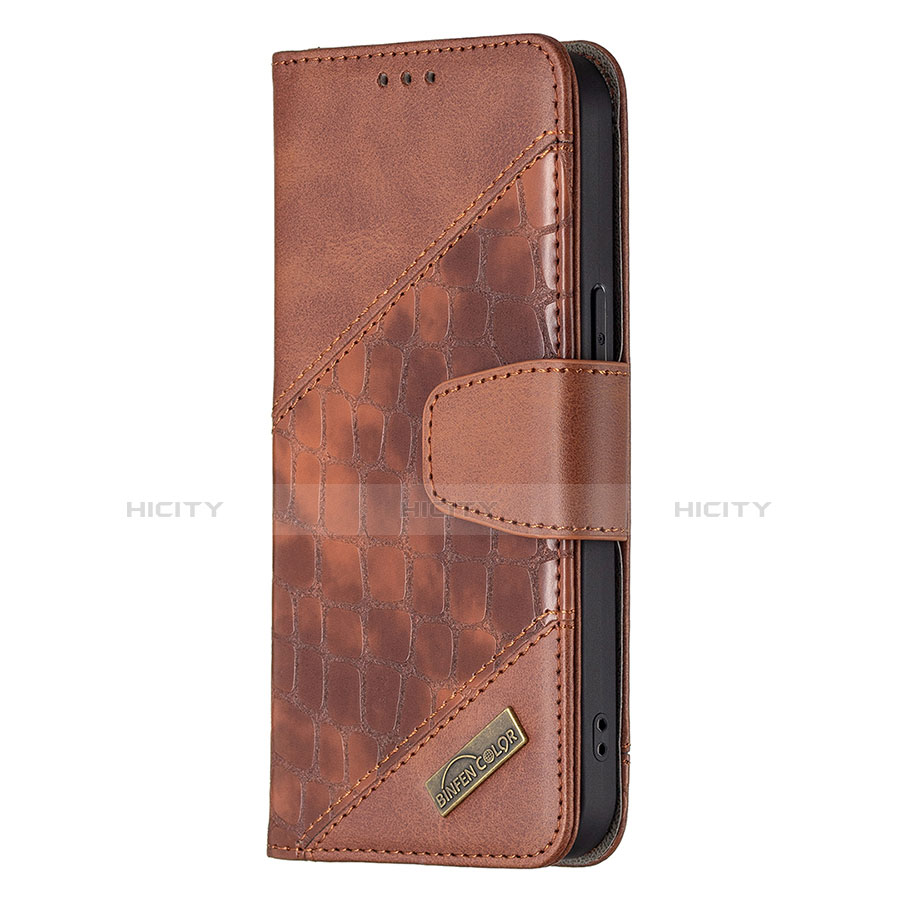 Coque Portefeuille Motif Fantaisie Livre Cuir Etui Clapet L05 pour Apple iPhone 13 Pro Marron Plus