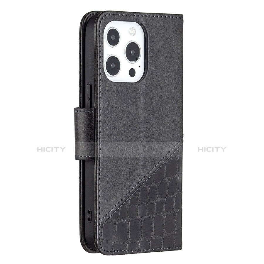 Coque Portefeuille Motif Fantaisie Livre Cuir Etui Clapet L05 pour Apple iPhone 13 Pro Noir Plus