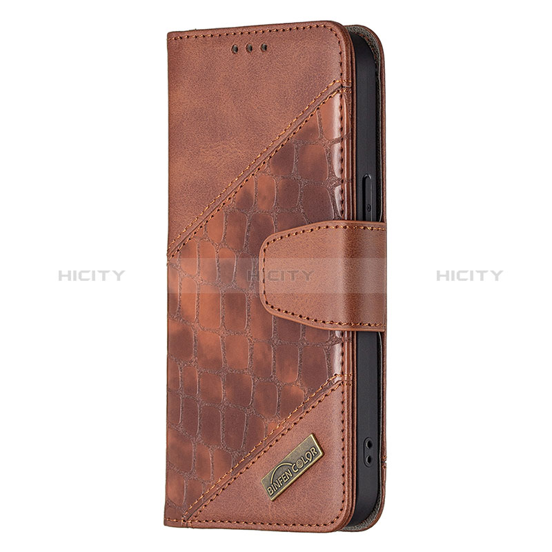 Coque Portefeuille Motif Fantaisie Livre Cuir Etui Clapet L05 pour Apple iPhone 14 Pro Marron Plus