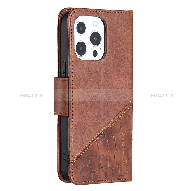 Coque Portefeuille Motif Fantaisie Livre Cuir Etui Clapet L05 pour Apple iPhone 14 Pro Marron Plus