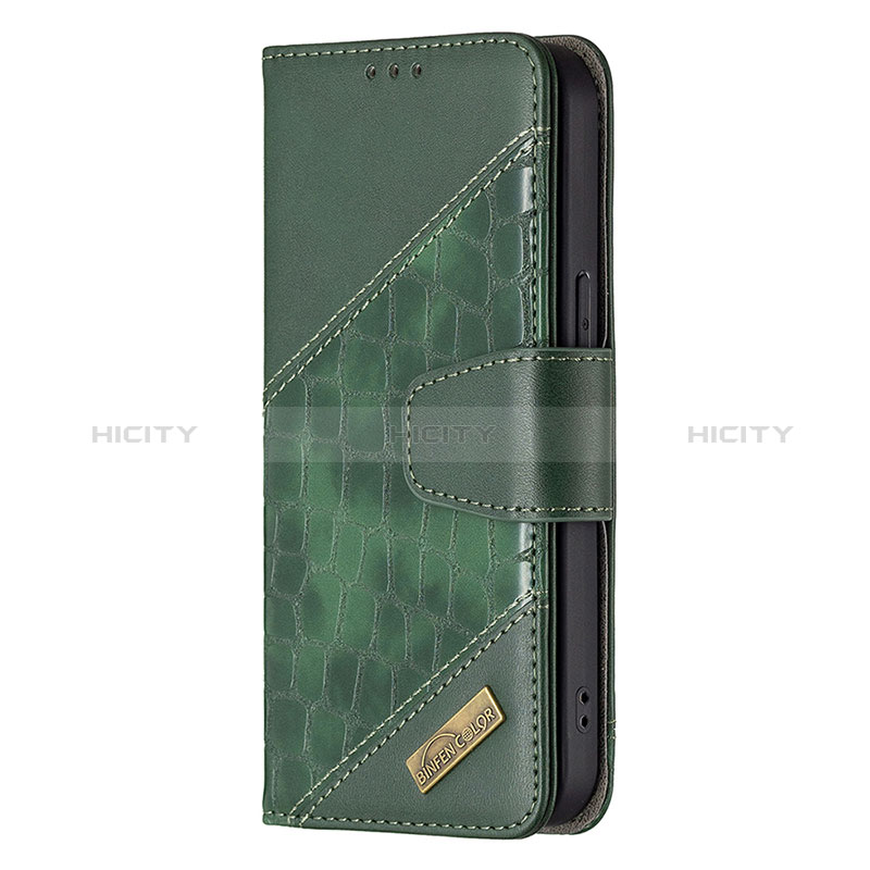 Coque Portefeuille Motif Fantaisie Livre Cuir Etui Clapet L05 pour Apple iPhone 14 Pro Max Vert Plus