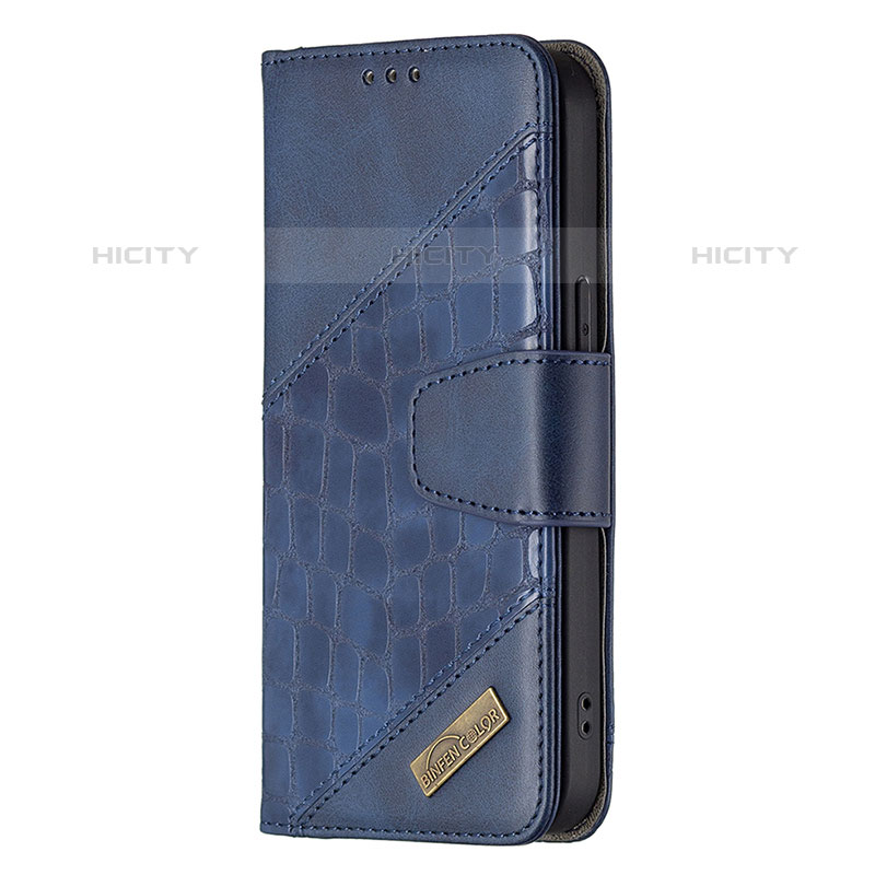 Coque Portefeuille Motif Fantaisie Livre Cuir Etui Clapet L05 pour Apple iPhone 15 Pro Bleu Plus