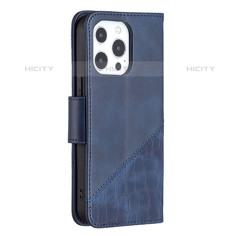 Coque Portefeuille Motif Fantaisie Livre Cuir Etui Clapet L05 pour Apple iPhone 15 Pro Bleu Plus