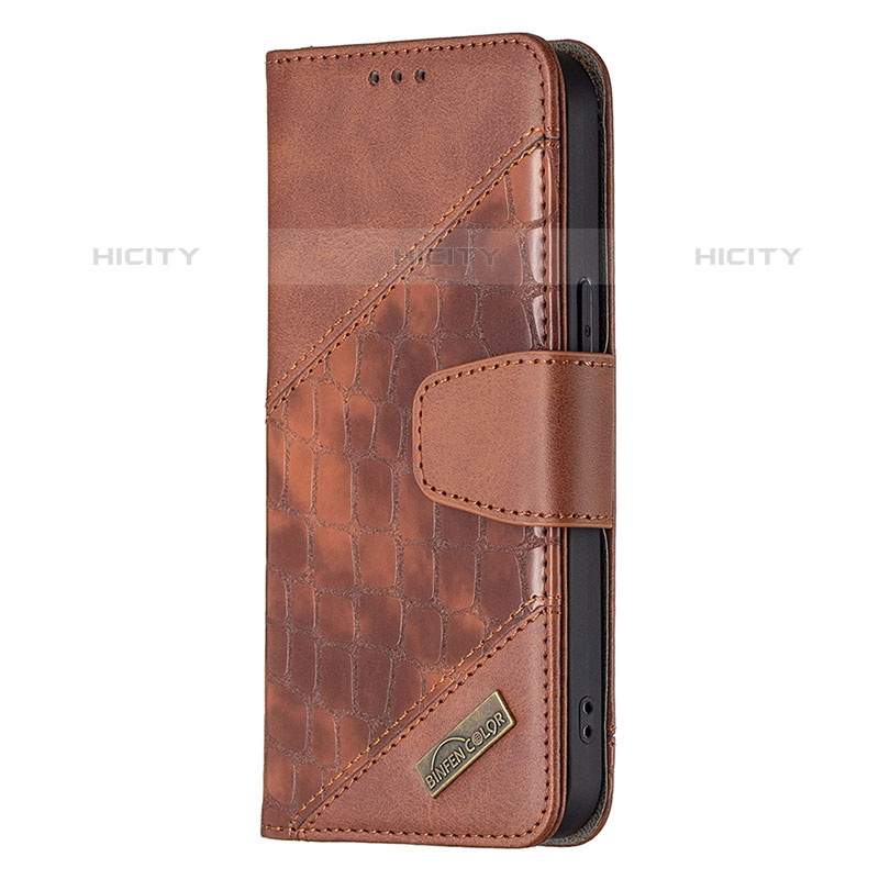 Coque Portefeuille Motif Fantaisie Livre Cuir Etui Clapet L05 pour Apple iPhone 15 Pro Marron Plus