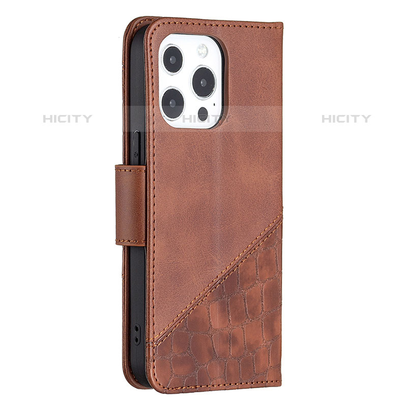 Coque Portefeuille Motif Fantaisie Livre Cuir Etui Clapet L05 pour Apple iPhone 15 Pro Marron Plus