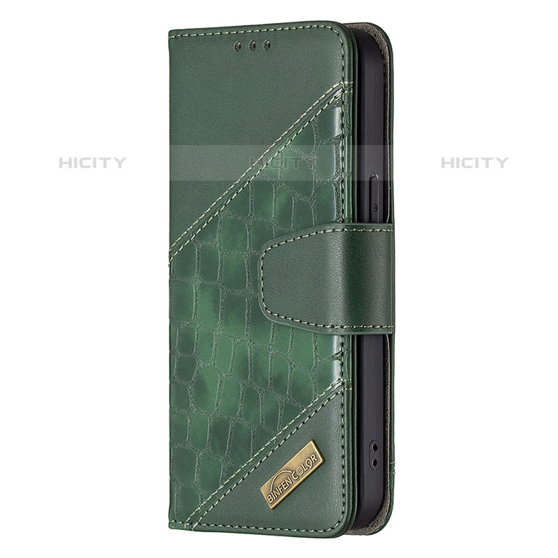 Coque Portefeuille Motif Fantaisie Livre Cuir Etui Clapet L05 pour Apple iPhone 15 Pro Max Vert Plus