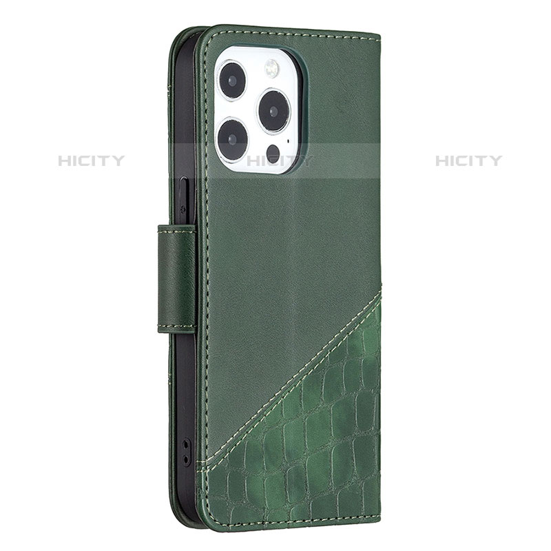 Coque Portefeuille Motif Fantaisie Livre Cuir Etui Clapet L05 pour Apple iPhone 15 Pro Max Vert Plus