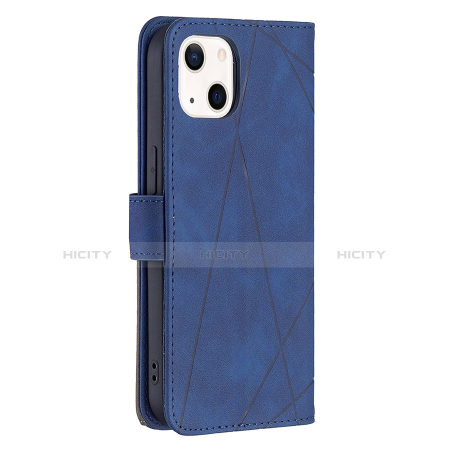 Coque Portefeuille Motif Fantaisie Livre Cuir Etui Clapet L06 pour Apple iPhone 13 Bleu Plus