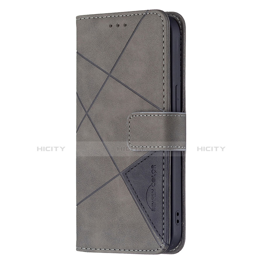 Coque Portefeuille Motif Fantaisie Livre Cuir Etui Clapet L06 pour Apple iPhone 13 Gris Plus