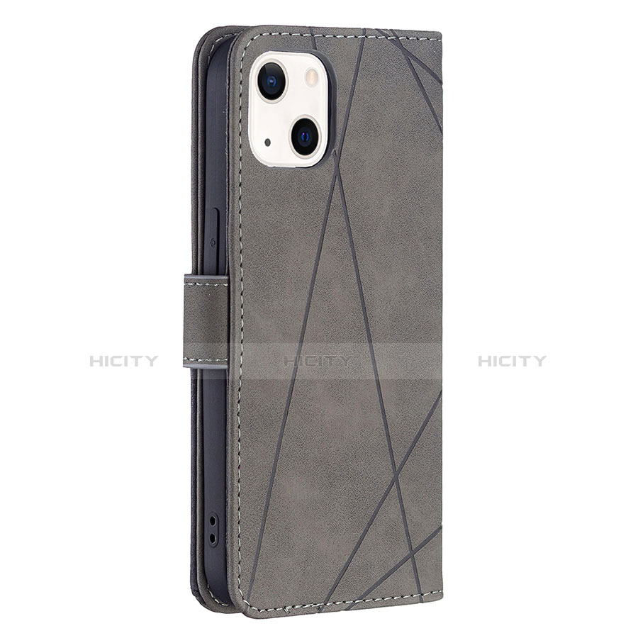 Coque Portefeuille Motif Fantaisie Livre Cuir Etui Clapet L06 pour Apple iPhone 13 Gris Plus