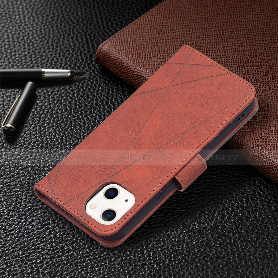 Coque Portefeuille Motif Fantaisie Livre Cuir Etui Clapet L06 pour Apple iPhone 13 Marron Plus