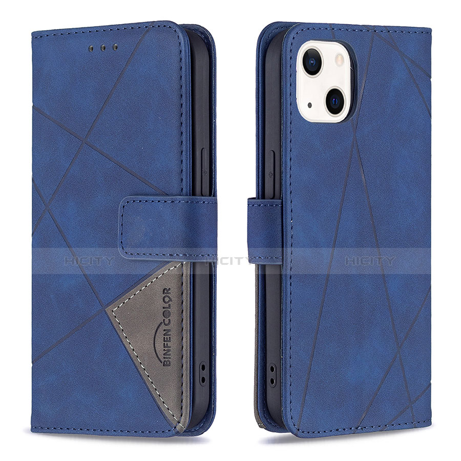 Coque Portefeuille Motif Fantaisie Livre Cuir Etui Clapet L06 pour Apple iPhone 14 Bleu Plus