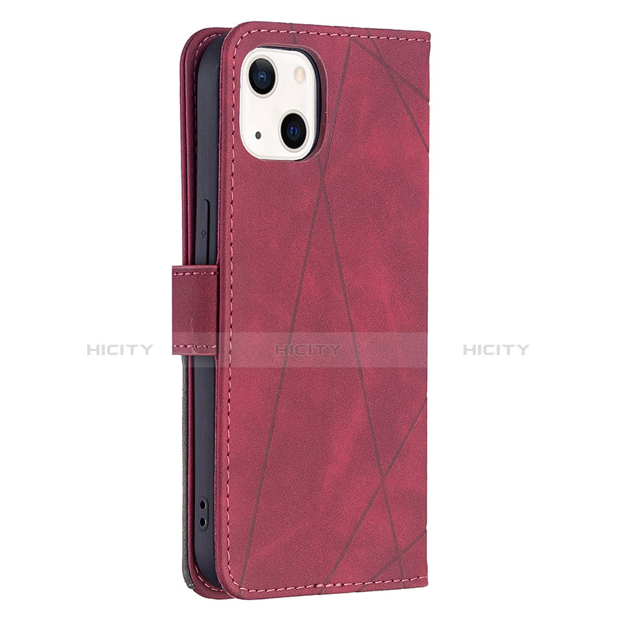 Coque Portefeuille Motif Fantaisie Livre Cuir Etui Clapet L06 pour Apple iPhone 14 Plus Rouge Plus