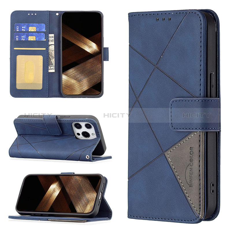 Coque Portefeuille Motif Fantaisie Livre Cuir Etui Clapet L06 pour Apple iPhone 14 Pro Bleu Plus