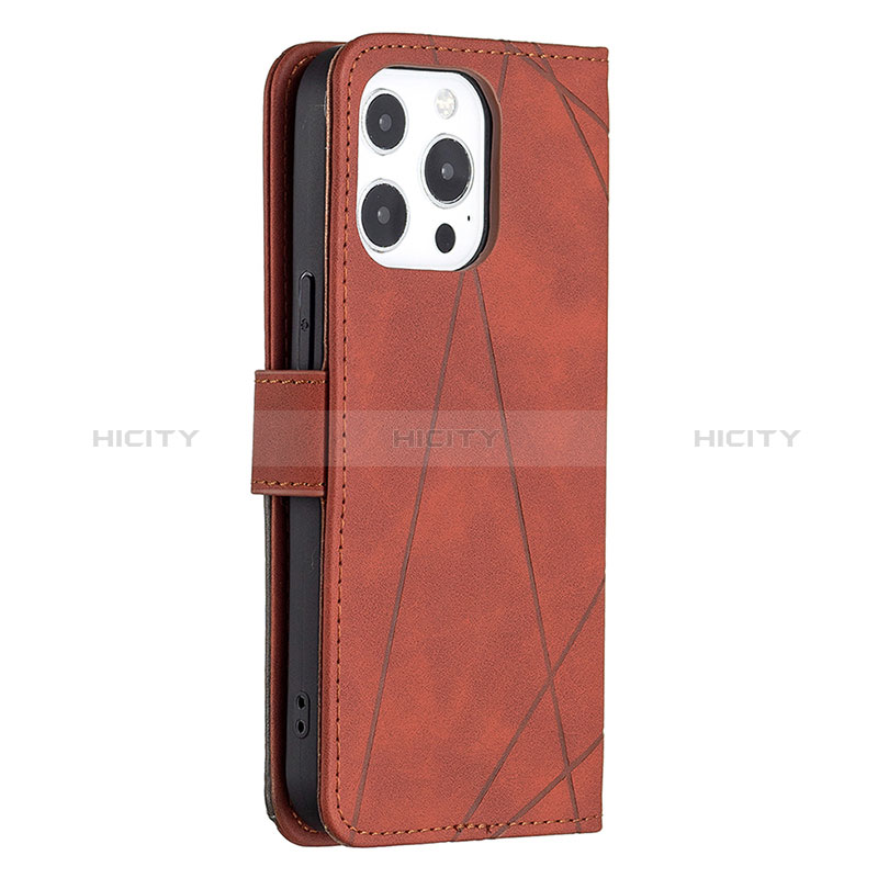 Coque Portefeuille Motif Fantaisie Livre Cuir Etui Clapet L06 pour Apple iPhone 14 Pro Marron Plus