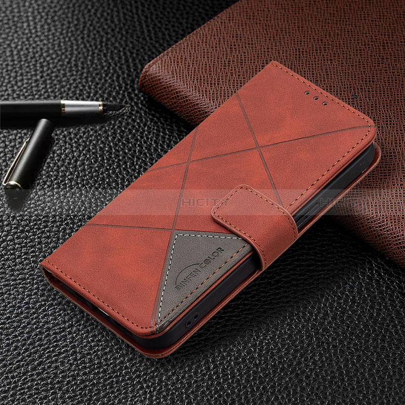 Coque Portefeuille Motif Fantaisie Livre Cuir Etui Clapet L06 pour Apple iPhone 14 Pro Marron Plus