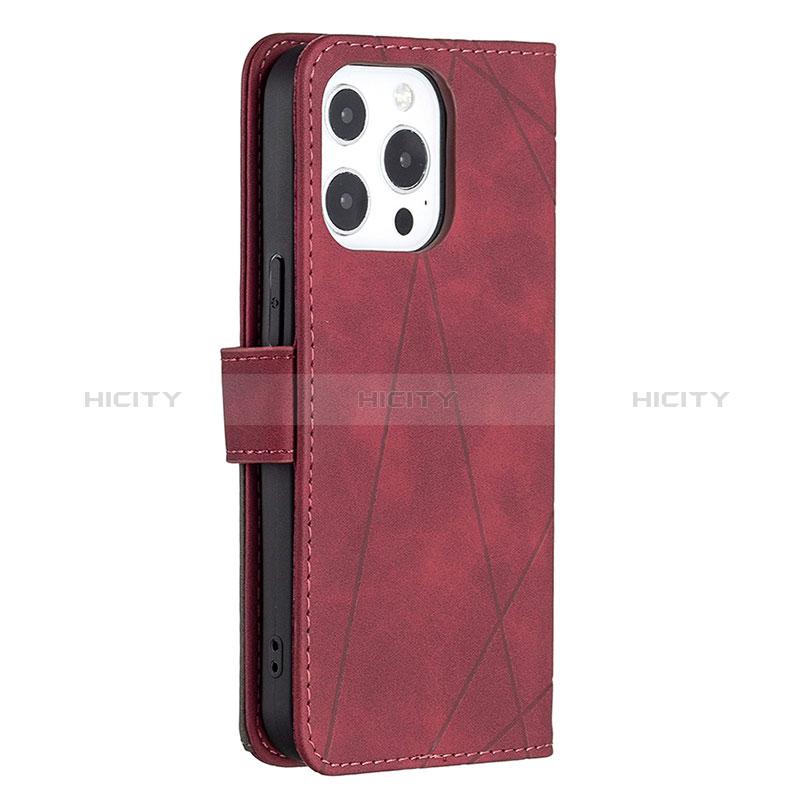 Coque Portefeuille Motif Fantaisie Livre Cuir Etui Clapet L06 pour Apple iPhone 14 Pro Max Rouge Plus