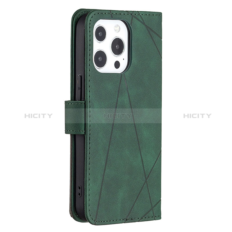 Coque Portefeuille Motif Fantaisie Livre Cuir Etui Clapet L06 pour Apple iPhone 14 Pro Max Vert Plus