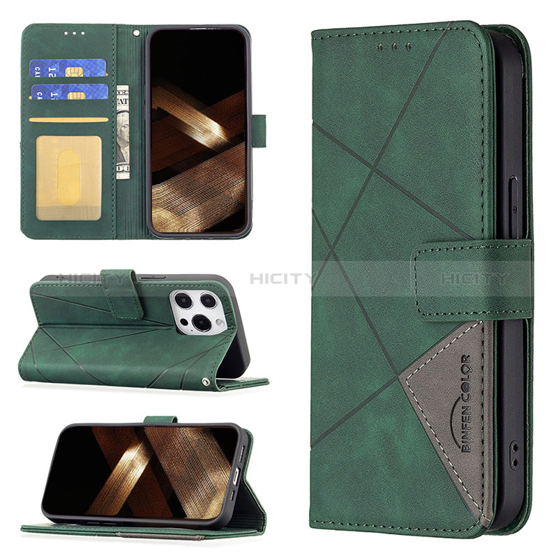 Coque Portefeuille Motif Fantaisie Livre Cuir Etui Clapet L06 pour Apple iPhone 14 Pro Max Vert Plus