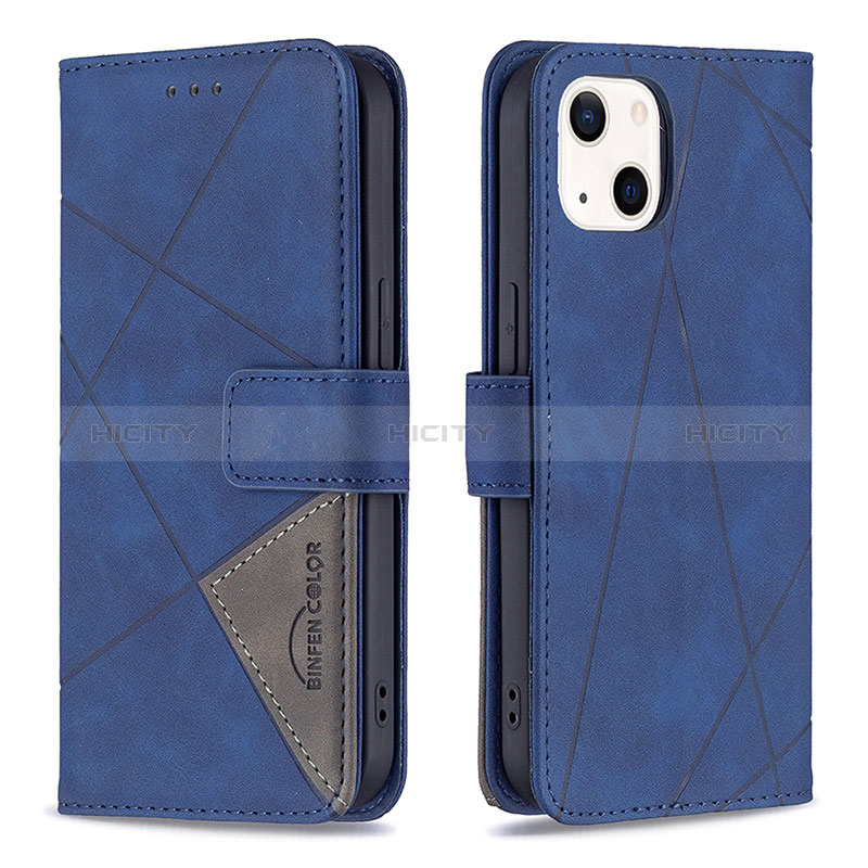 Coque Portefeuille Motif Fantaisie Livre Cuir Etui Clapet L06 pour Apple iPhone 15 Bleu Plus