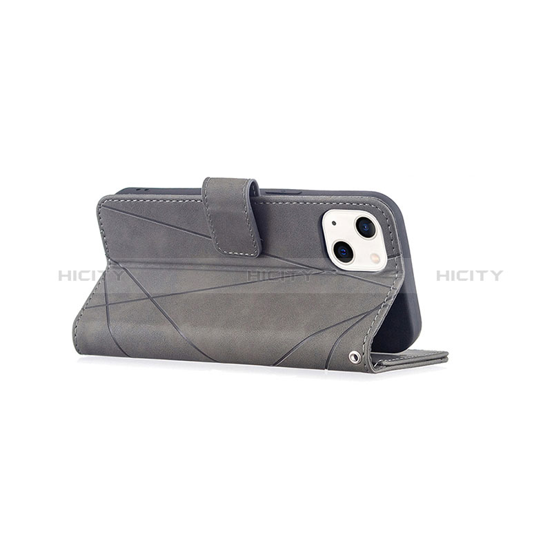 Coque Portefeuille Motif Fantaisie Livre Cuir Etui Clapet L06 pour Apple iPhone 15 Gris Plus