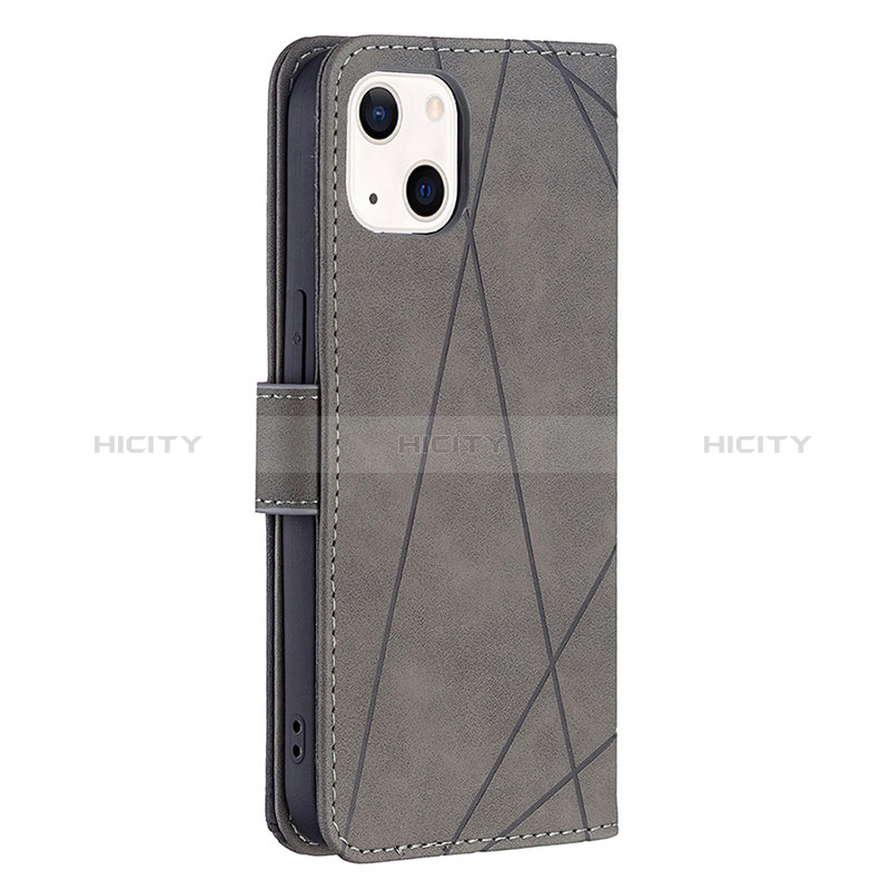 Coque Portefeuille Motif Fantaisie Livre Cuir Etui Clapet L06 pour Apple iPhone 15 Gris Plus