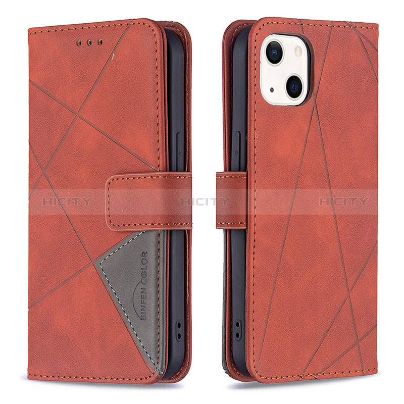 Coque Portefeuille Motif Fantaisie Livre Cuir Etui Clapet L06 pour Apple iPhone 15 Plus Marron Plus